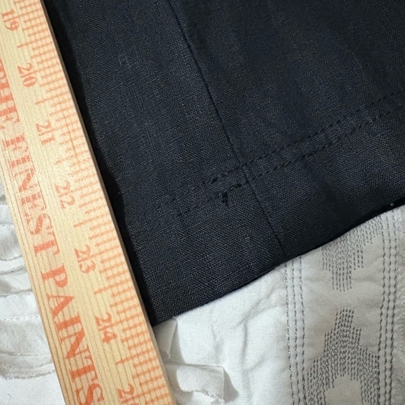 Madewell Sleeveless Wide Leg Black Linen Jumpsuit. Shirred elastic back. Pockets - Picture 13 of 16